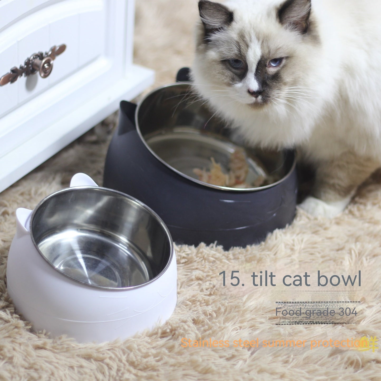 AdoraPet Food Balance™ – Double Stainless-Steel Pet Bowl