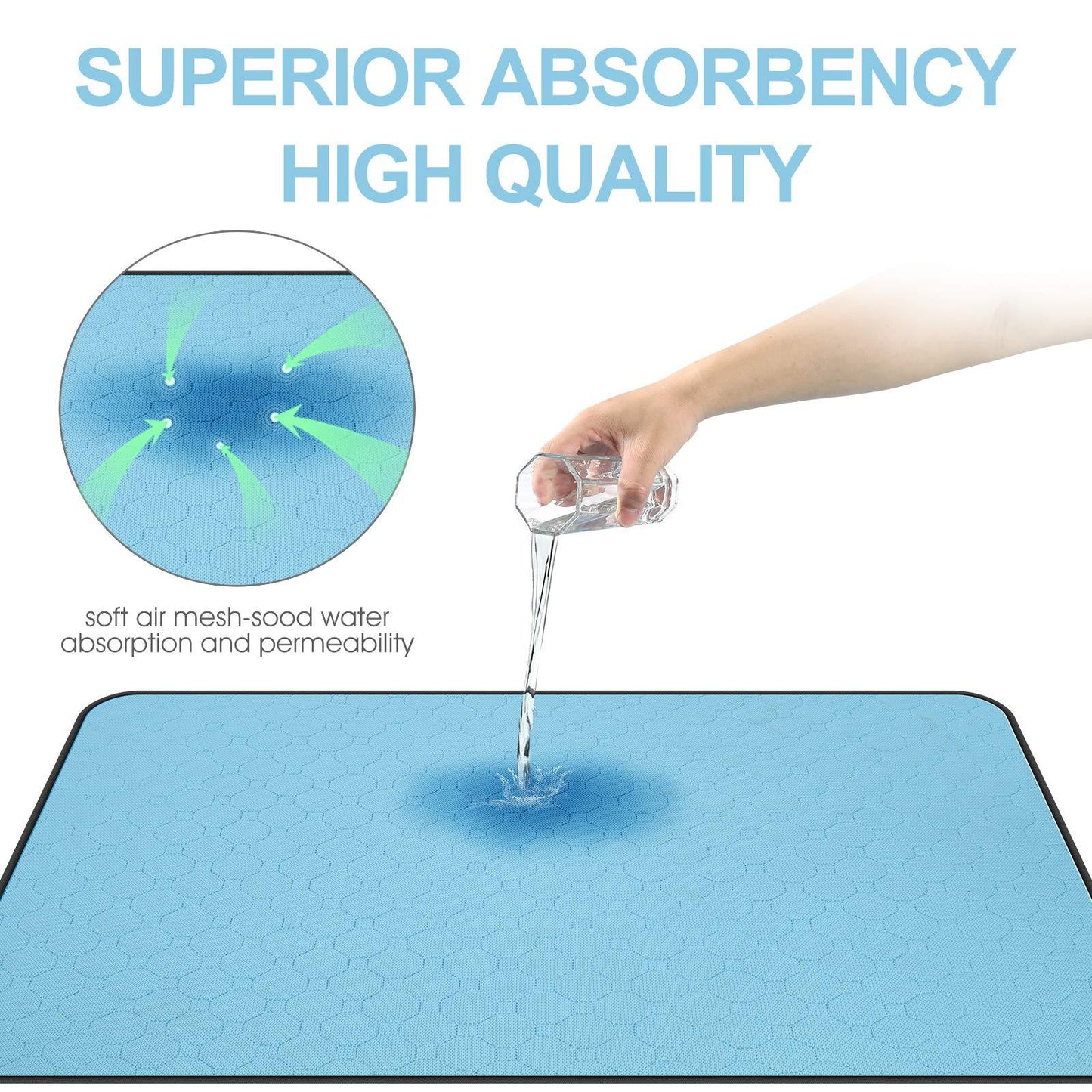AdoraPet EcoPaws™ – 2-Pack Washable Dog & Cat Pee Pads | Waterproof, Fast-Dry, Non-Slip Training Mats