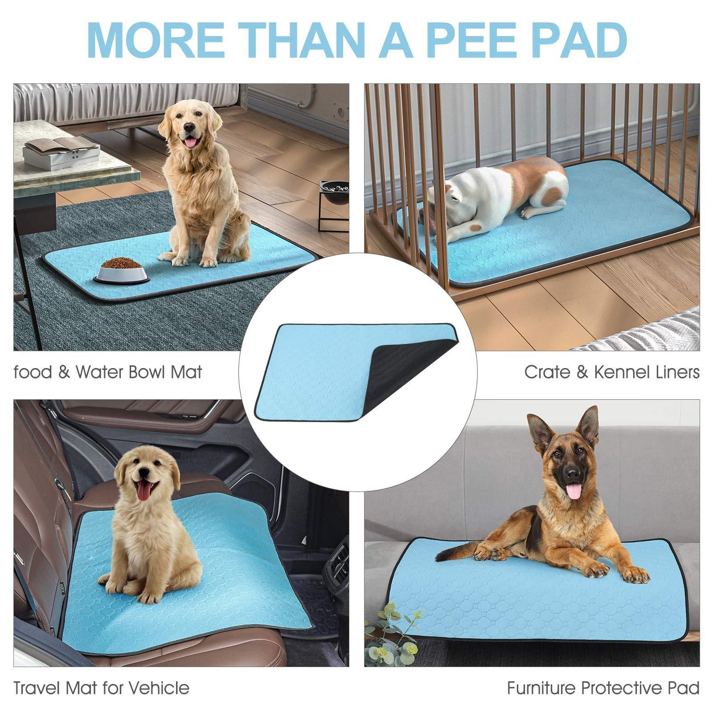 AdoraPet EcoPaws™ – 2-Pack Washable Dog & Cat Pee Pads | Waterproof, Fast-Dry, Non-Slip Training Mats